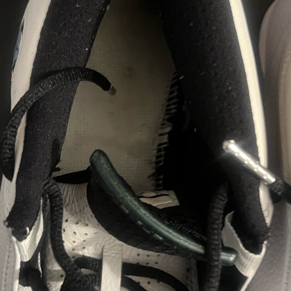 Jordan White and Black High-Top Sneakers with Leather Overlays - Picture 11 of 12